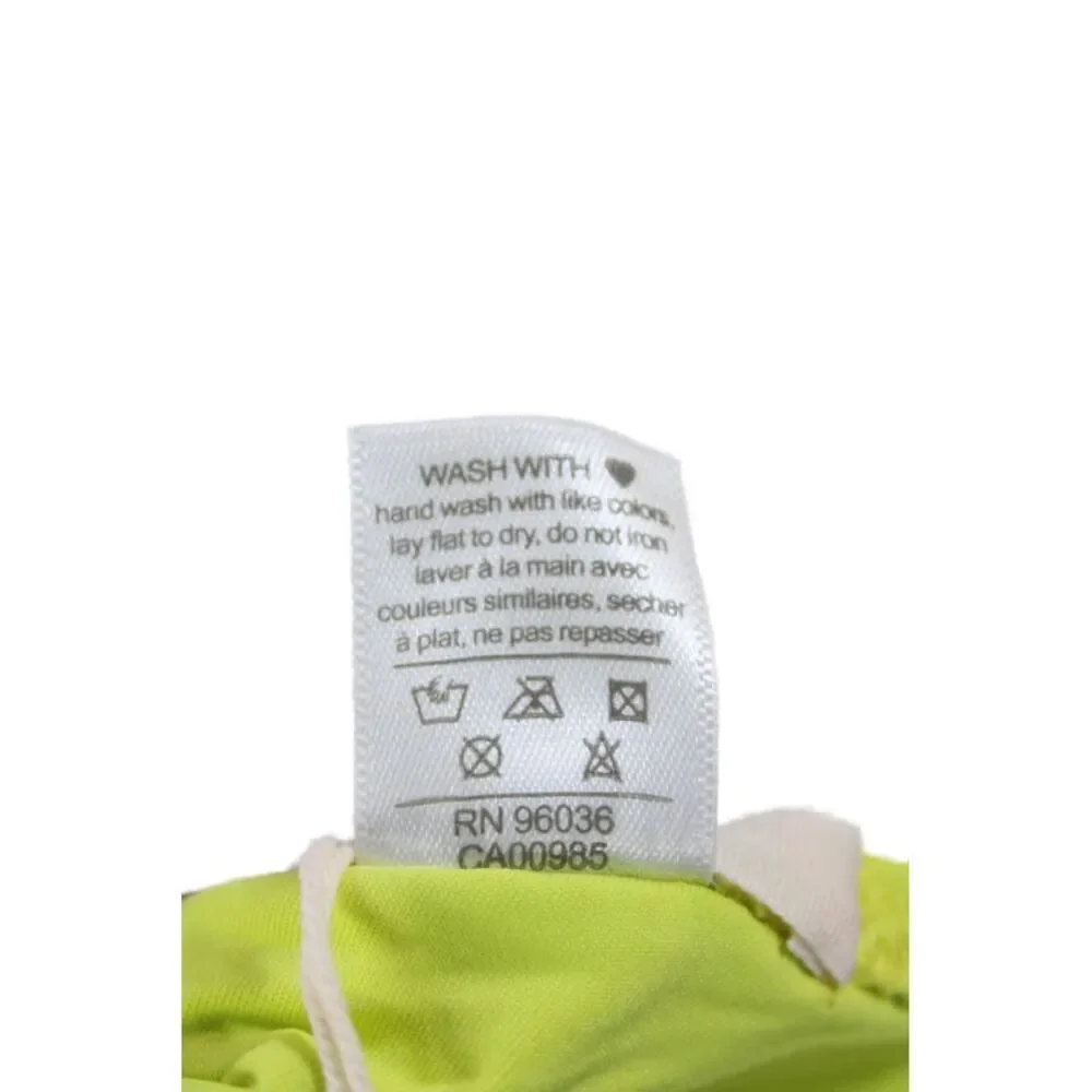 Eberjey Women's Lola Flutter Sleeves Swimsuit Bikini Top Lime Size M